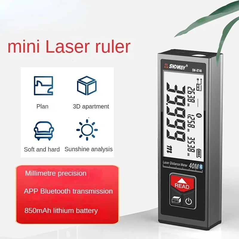 Latest SW-B50 Bluetooth CAD Drawing Infrared Distance Measuring Instrument Electronic Ruler Laser Rangefinder Room Measuring Ins