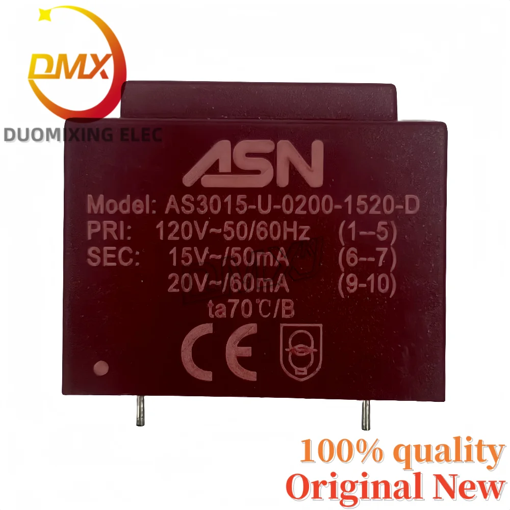 2 قطعة/الوحدة 100% العلامة التجارية الجديدة AS3015-U-0200-1520-D محول PRI: 120 فولت ~ 50/60 هرتز ثانية: 15 فولت ~/50mA 20 فولت ~/60mA ta70 ° ج/ب #2