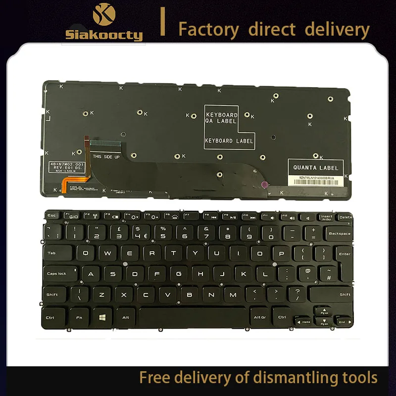 Siakoocty for Dell XPS 13 L321x L322x 9Q23 9Q33 Single UK Keyboard Key Backlit 0YJTP8