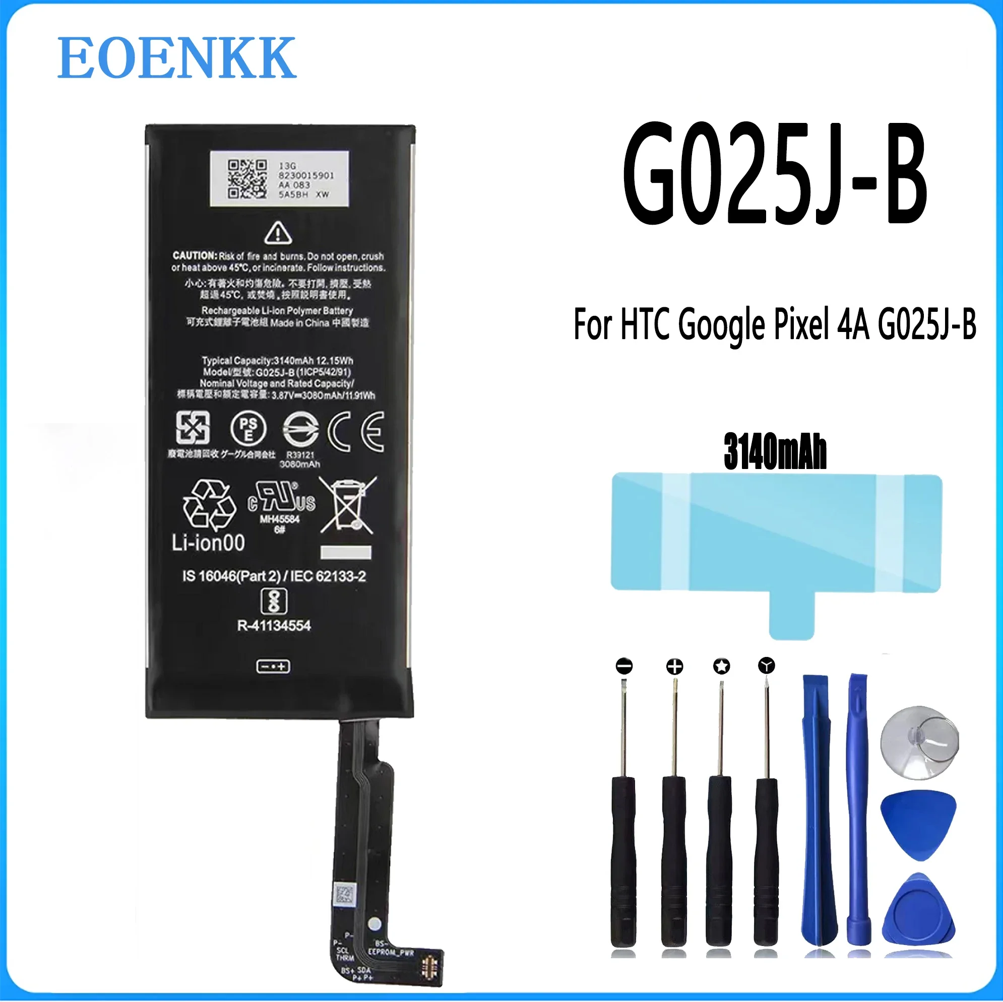 

G025J B Battery For HTC Google Pixel 4A G025J-B high capacity Capacity Replacement Repair Part Mobile Phone Batteries Bateria