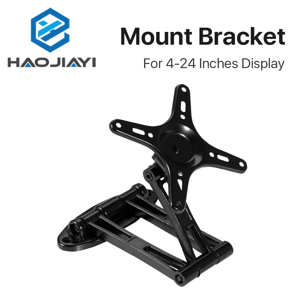 Black & Silver TV Disply Mount Bracket 160*160mm for DIY Fiber Marking Machine 4-24 Inches Display Computer