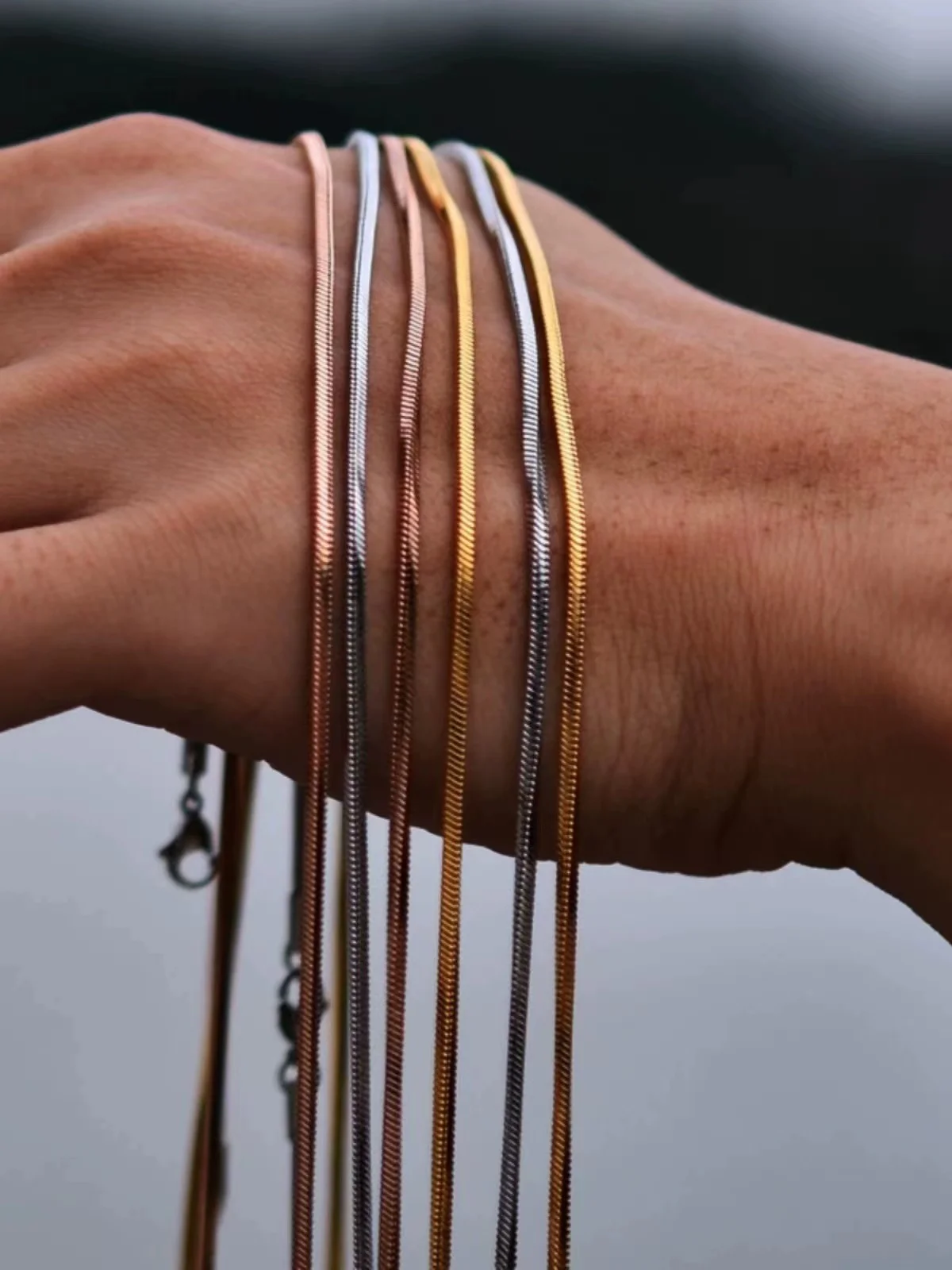 Einfache goldfarbene Edelstahl kette Halskette für Männer Hip Hop Schmuck Accessoires