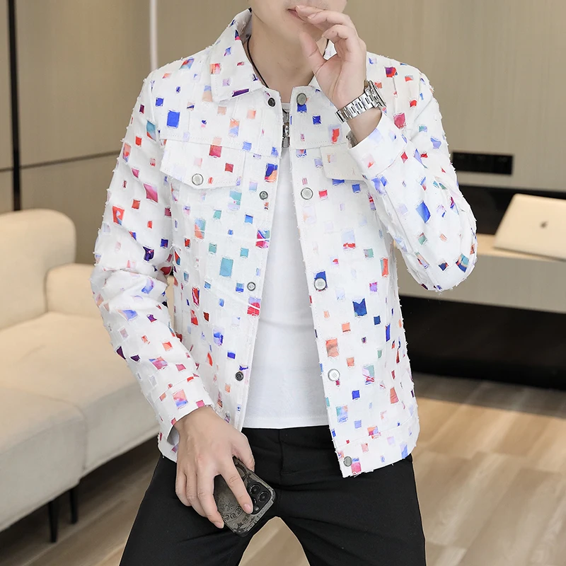 

Fashion Color Blocked Jacket Men's Spring Autumn Windproof Camping Fishing Hiking Outdoor Jacket High Street 2025