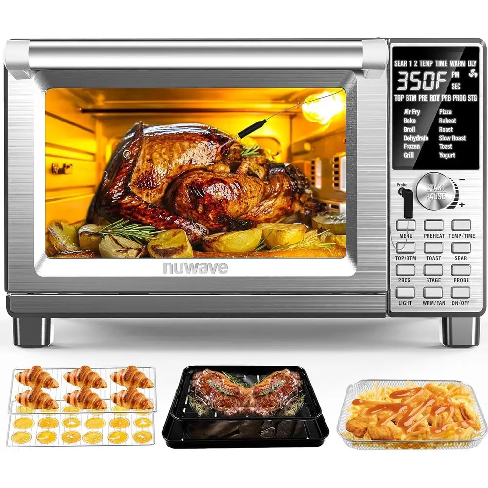 

Bravo Air ryer Toaster Smart Oven, 12-in-1 Countertop Convection, 30-QT XL acity, 50°-500° Temperature Controls, Top and Bottom