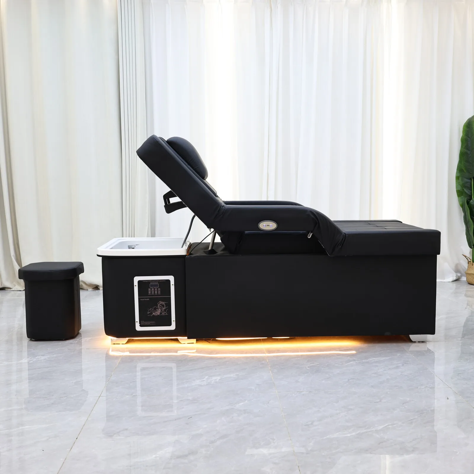 

Electric Lift Foot Massage Sofa Head Treatment Shampoo Bed Foot Therapy Beauty Bed Health Center Massage Water Circulation Fumig