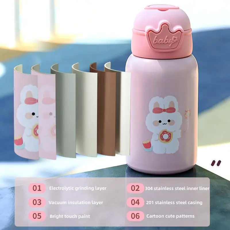 500ml Unicorn Kids Thermos Bottle Cute Children's Thermal Water Bottle Stainless Steel Thermos Mug For Student Water Cup view 2