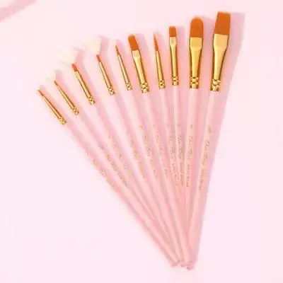 

10pcs Paint Set Premium Nylon Hair Wood Handle Watercolor For Oil Watercolor Gouache Painting Tools Artist Brushes