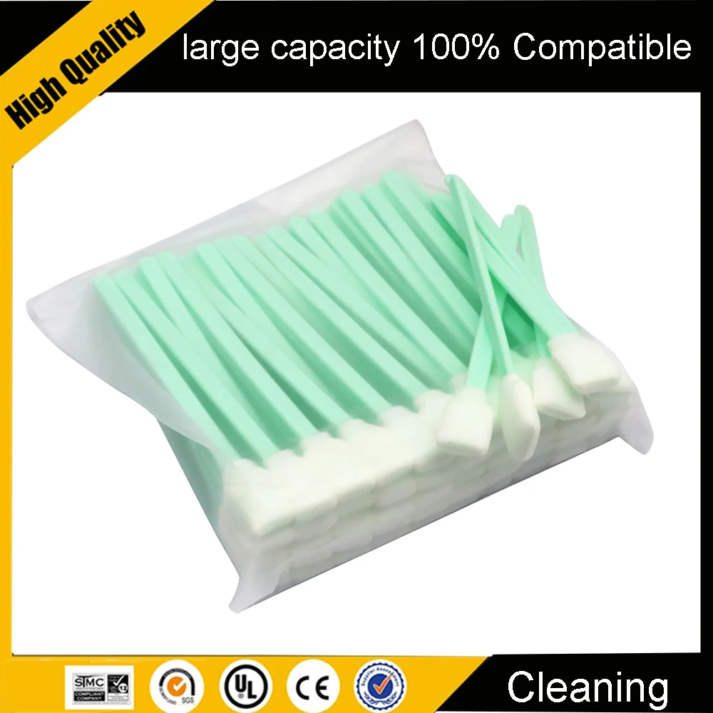 

Einkshop, 100-компонентные тампоны с пенопластовым наконечником, чистая губка для Epson Roland Mimaki Mutoh, растворительный струйный принтер, чистка печатающей головки