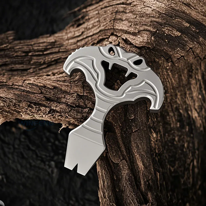 

Multi-functional Titanium Alloy Crowbar Nail Puller Creative Necklace Pendant Self Defense Stab Cone Emergency Window Breaker