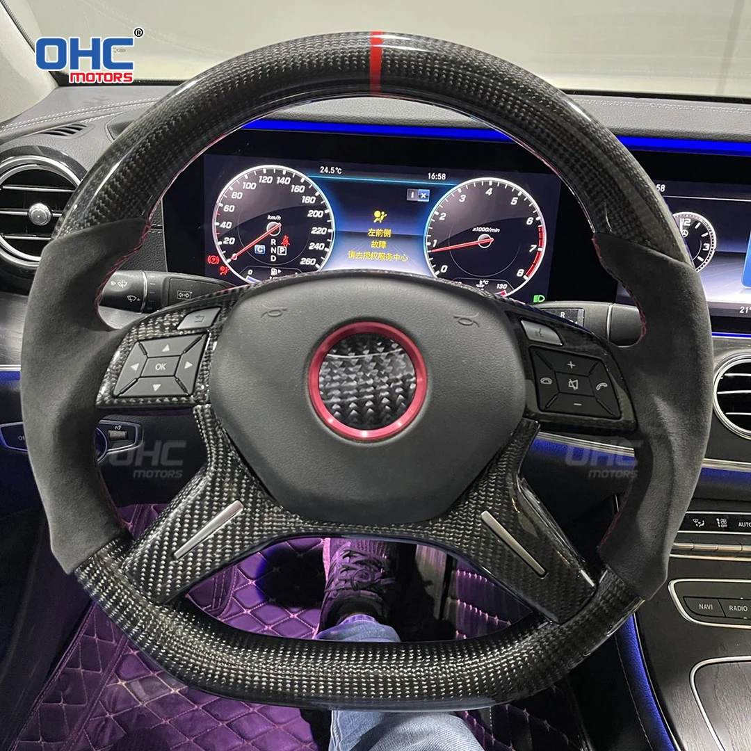 Carbon Fiber Steering Wheel For MERCEDES ML GL W164 STEERING WHEEL FLAT SPORT LEATHER AMG X164 Customized No Airbag