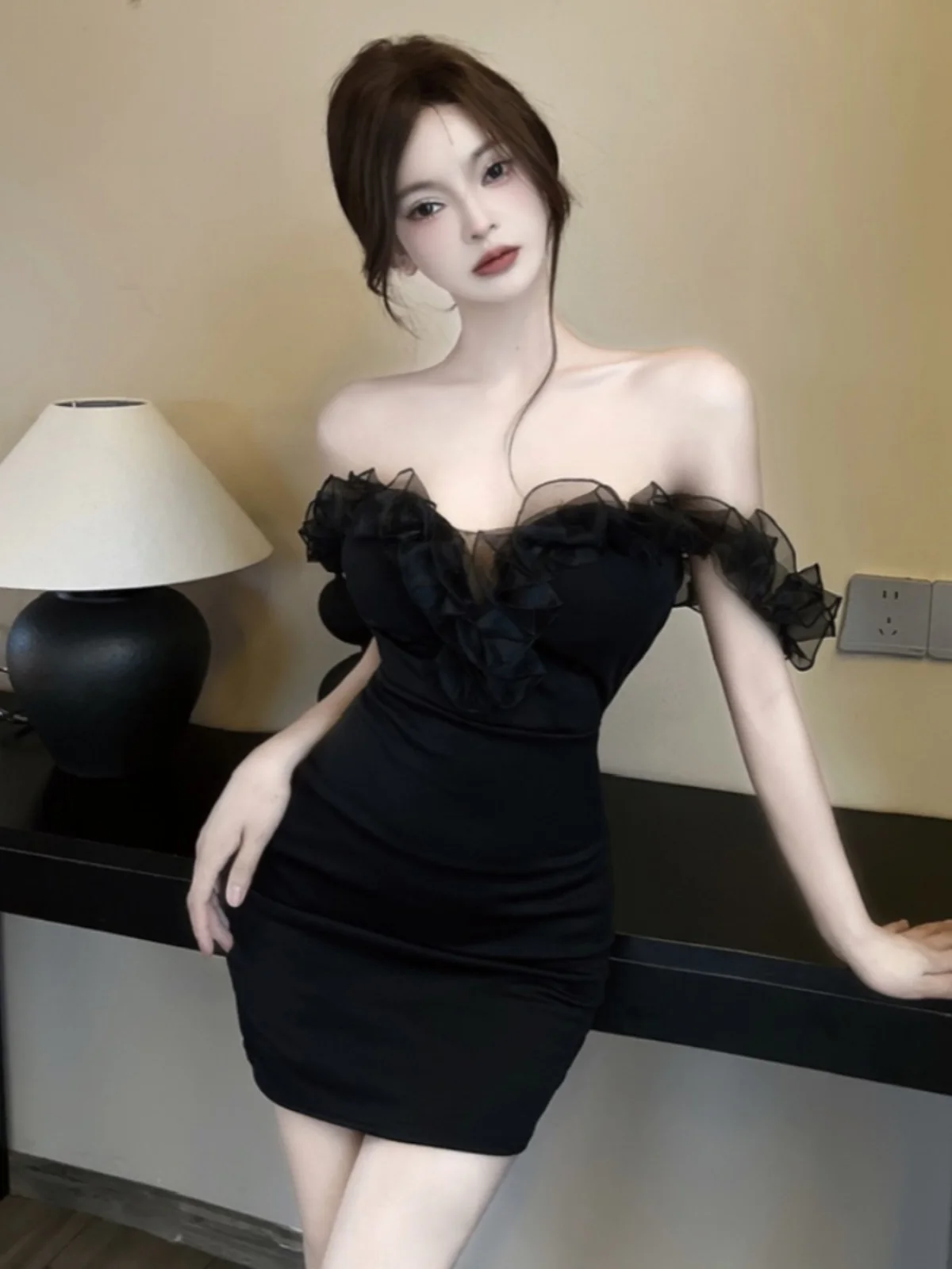 

Сексуальное сладкое чистое желание на одно плечо с рюшами и бретельками Dr Spicy Girl Body-a Butt-ip Вечернее платье Юбка