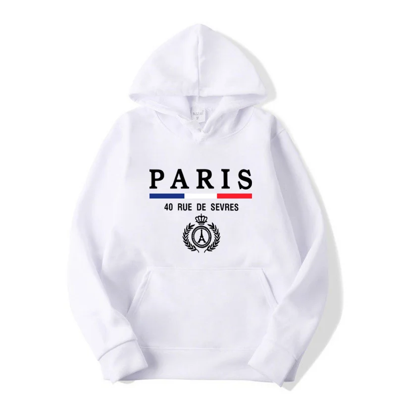 Men's Autumn Winter Long Sleeved Sweater PARIS Hooded Hip hop street hoodies 2024 Casual fashion hoodie for men and women