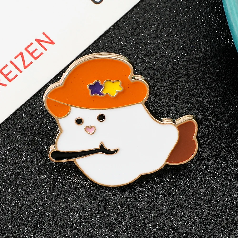 Cartoon Anime Fun Cute Ghost Metal Badge Halloween Cute Alloy Drip Oil Brooch Backpack Accessories