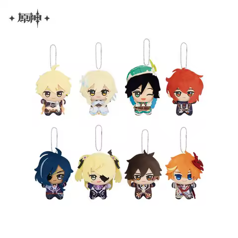 Official MiHoYo Game Genshin Impact Zhongli Fischl Tartaglia Cosplay Mini Adorable Soft Starfish Body Pendant Keychain Toys Gift