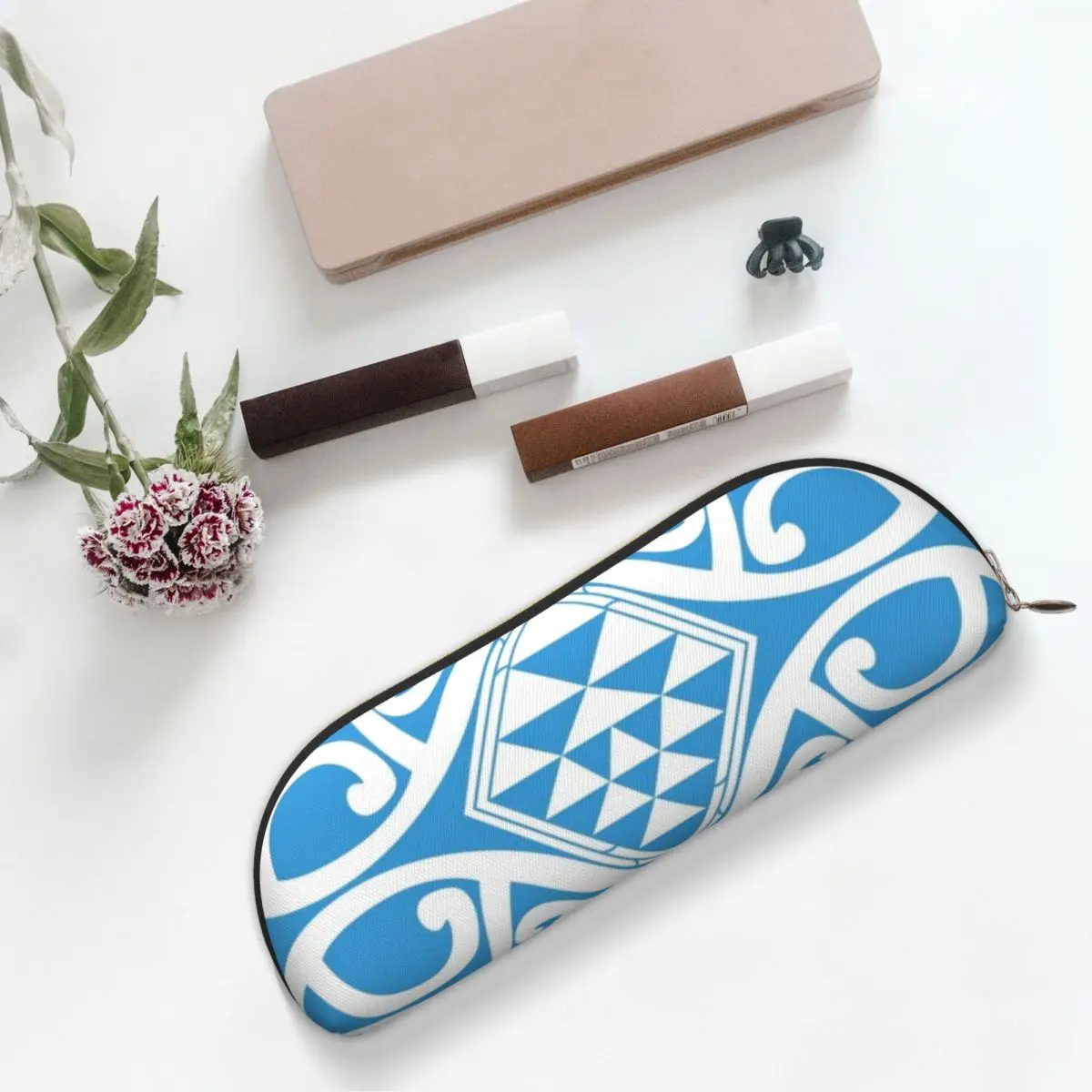 

Arai - Light Blue Maori Pattern Pencil Case Pencil Pouch Storage Stationery Supplies Big Capacity Pen Box Pencil Bag for Kids