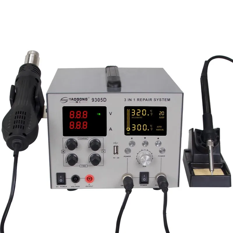 9035D 220V 800W hot air gun soldering iron desoldering station with power supply 30V 5A adjustable temperature repair tool