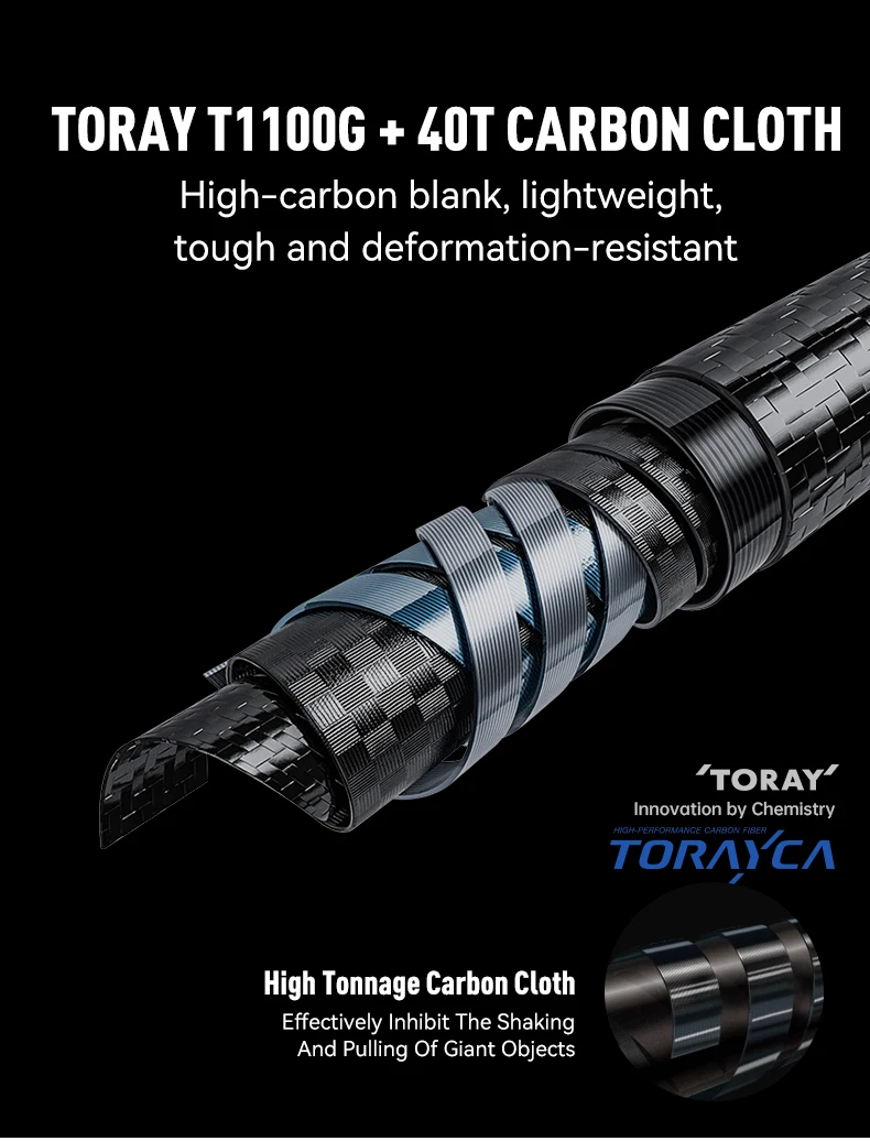 Kingdom EGI PRO Boot-Angelrute für Tintenfisch-Angeln, ultraleicht, TORAY T1100G +40T Carbon, FUJI-Ring, 1,5 m/1,75 m, für Tintenfisch und Oktopus – Detail 4
