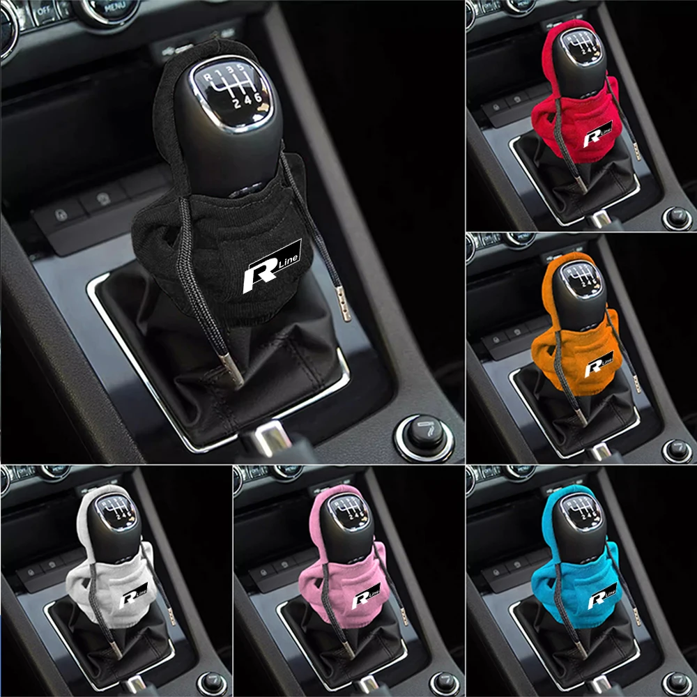 Hoodie Car Gear Shift Knob Cover Manual Handle Change Lever Covers Auto Accessories For Volkswagen Caddy Scirocco Beetle Touareg