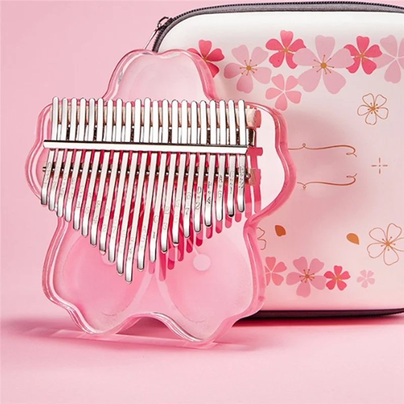 

AA75-Thumb Piano 17 Keys Portable Finger Piano Kalimba Crystal Transparent Gift Finger Piano Small Instrument