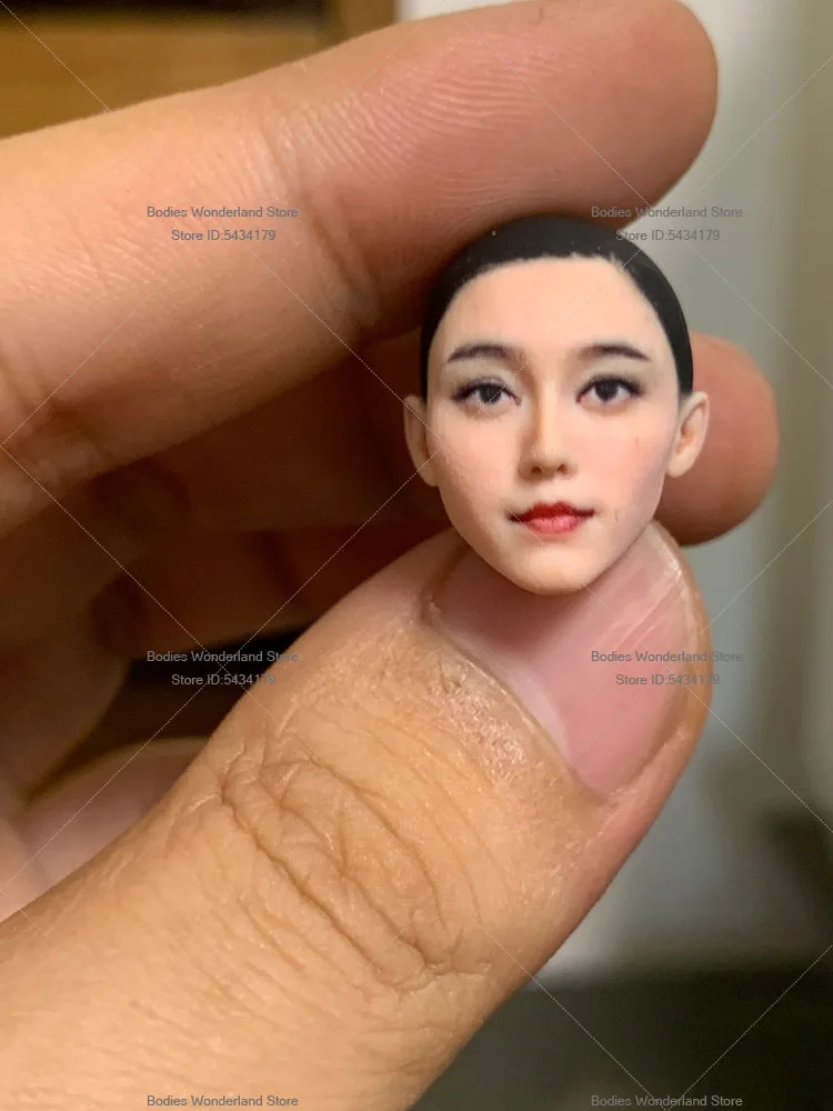 1/6 1/12 Scale Female Soldier Chinese Film TV Actors Fan Bingbing Head Sculpt For 12inch 6inch Action Figure Doll
