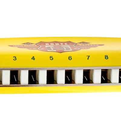 KONGSHENG Route 66 10-hole Blues Harmonica Yellow Covers