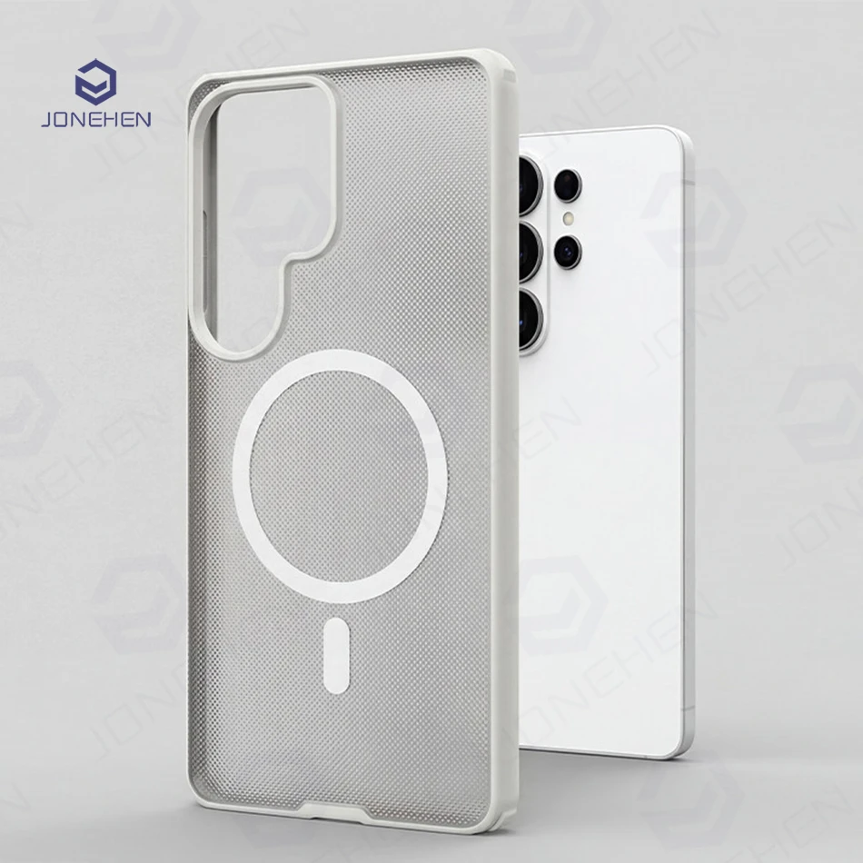 Translucent Magnetic Matte Case For Samsung Galaxy S26 S25 S24 Ultra 5G Frosted Wave Point Texture For Magsafe Charge Slim Cover