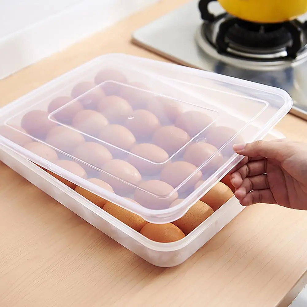 30 Grids Plastic Egg Storage Containers Box Refrigerator Organizer Drawer Egg Fresh-keeping Case Holder Tray Kitchen Accessories