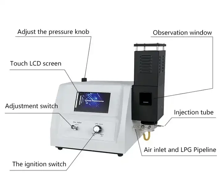 Good Quality FP6410 Color Touch Screen Optical Spectrum  Flame Photometry For Lab Use