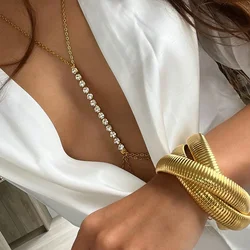 Simple Chest Chain Jewellery Harness Rhinestone Bra Bikini for Women Belly Waist Chain Body Sexy Lingerie Luxury Top Gift