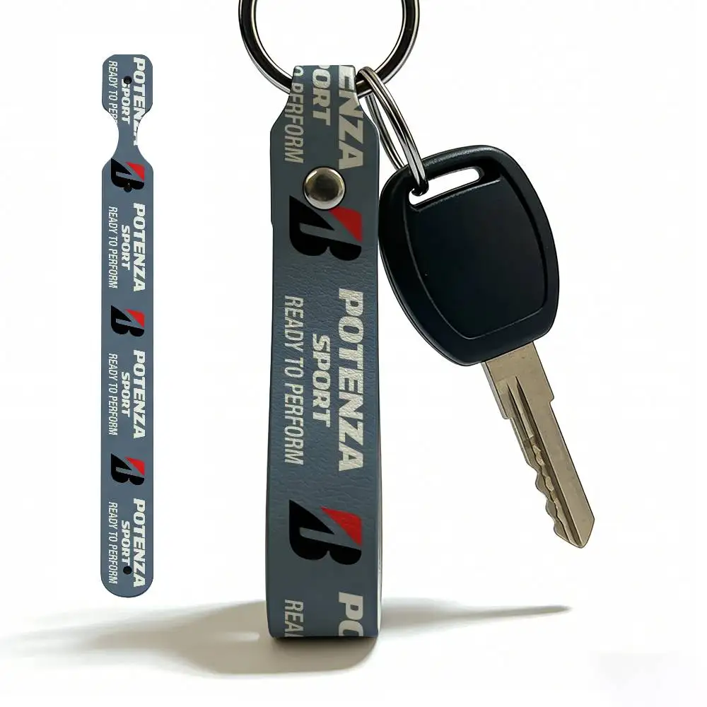 Motorcycle Bridgestone PU Leather Keychain Minimalist Key Holder Durable Key Organizer Car Keys Bag Accessories Gift - view 6