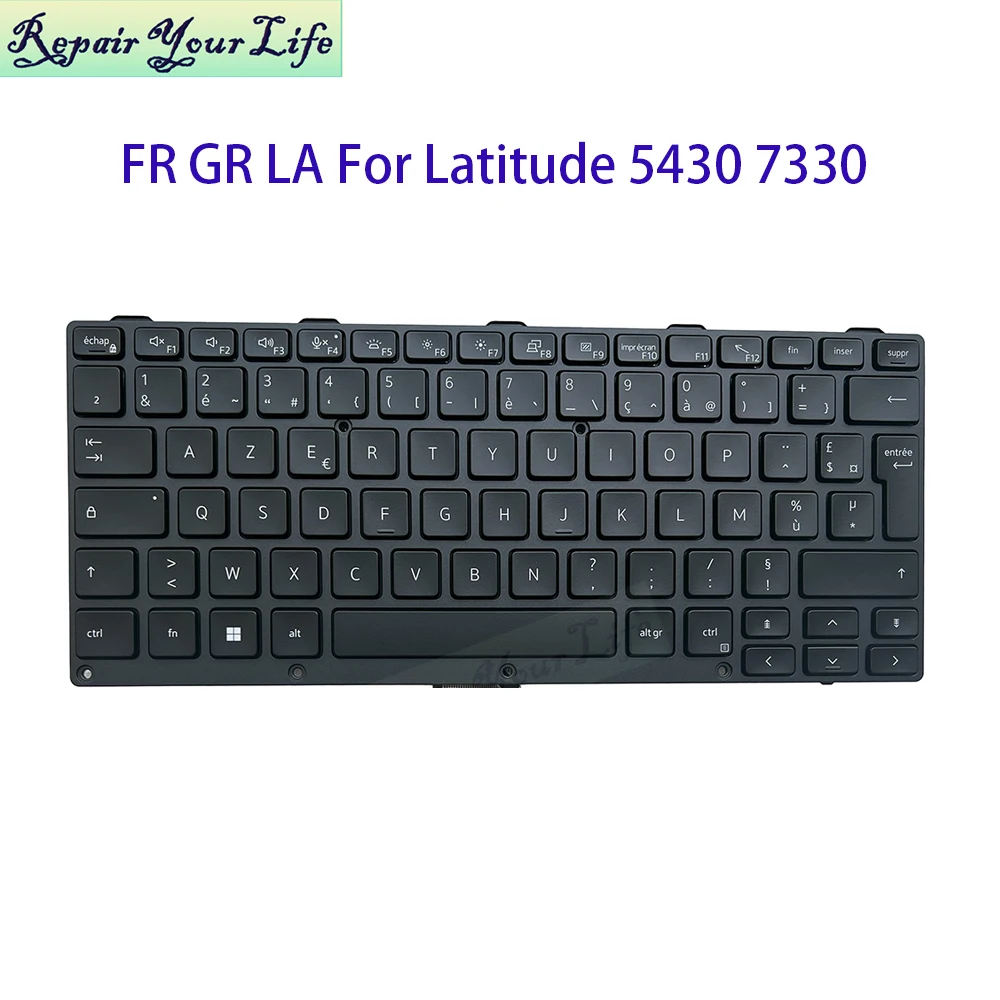

Latin German French AZERTY RGB Colorful Backlight Keyboard For Dell Latitude 5430 P148G 7330 P149G Rugged 08V5JV 0FRKNT 087HX3