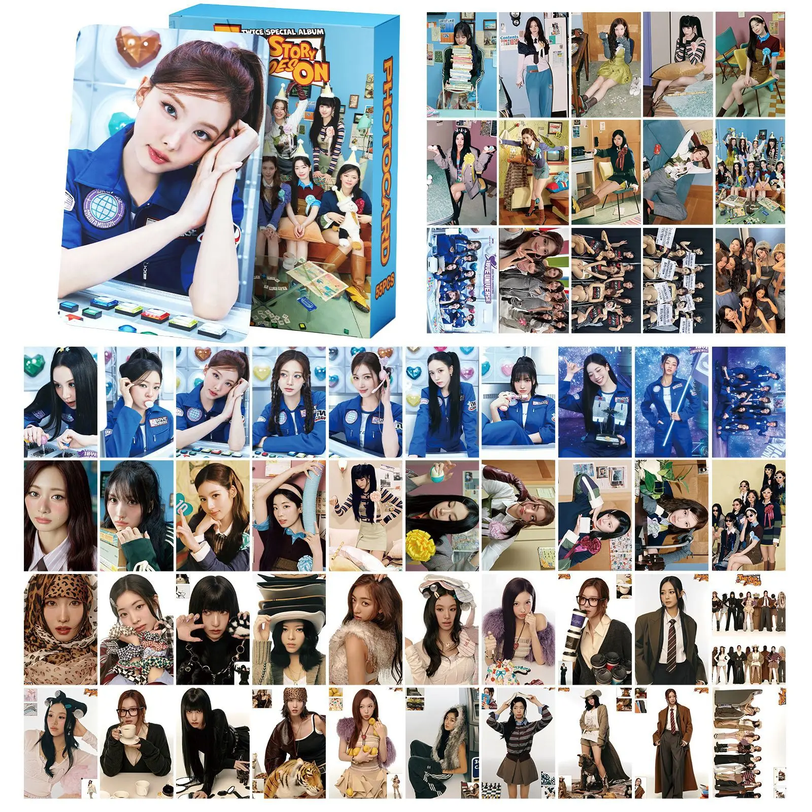 55pcs/set Twice Tenth THE STORY GOES ONTHIS IS FOR lomo Star Photocards Photo Lomo Cards Fans Collection Printed Cards