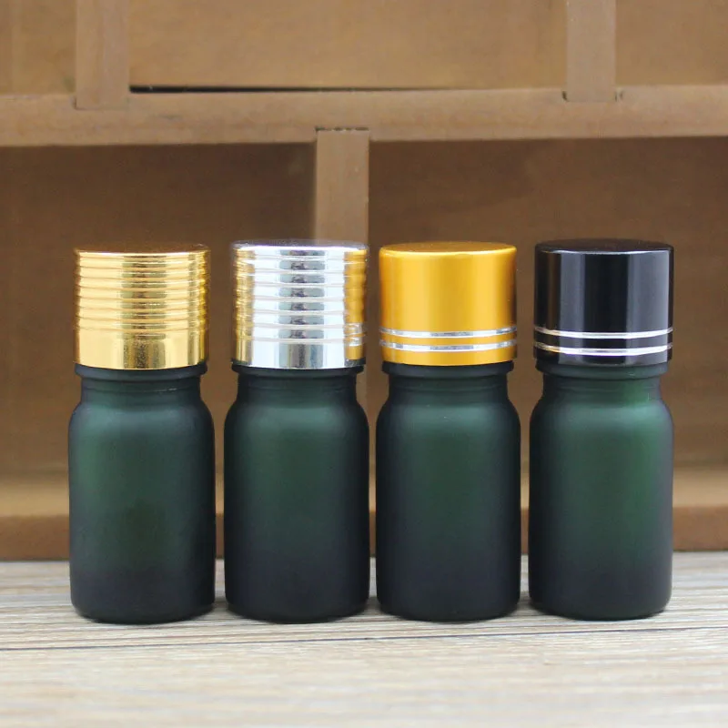 10ml green/blue/brown/clear glass bottle aluminum lid essential oil serum moisture liquid complex recovery cosmetic packing