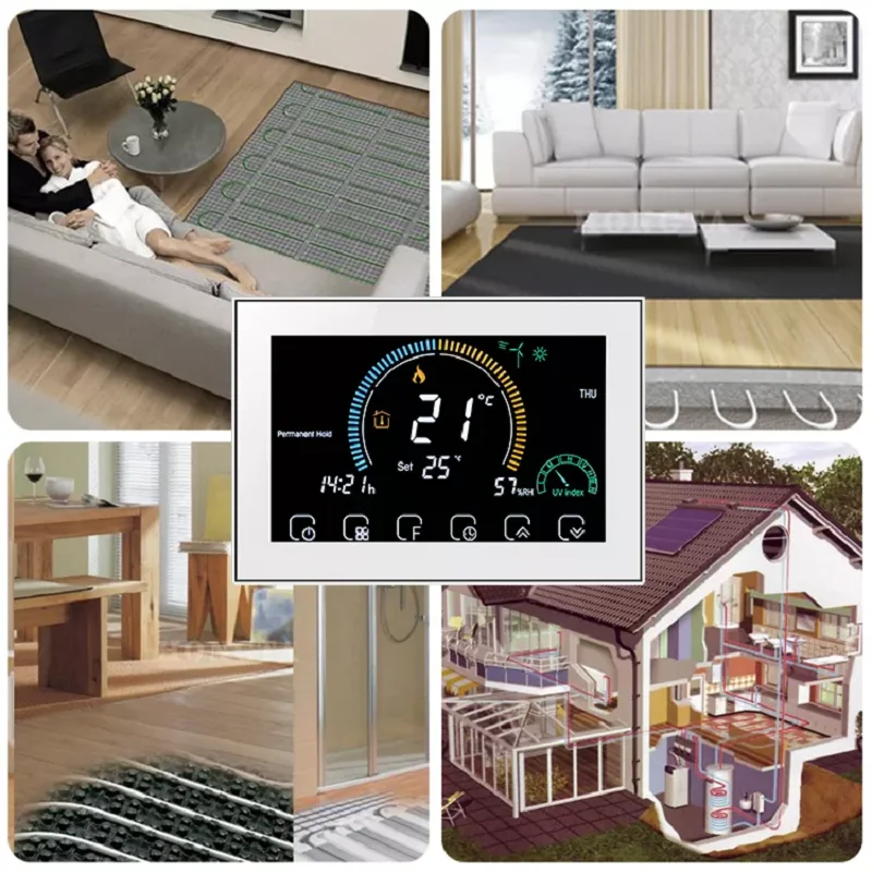 Wifi 3H2C Heat Pump Controller System Thermostat Touch Digital Programming Air Conditioning Smart Life Tuya Alexa Google Home