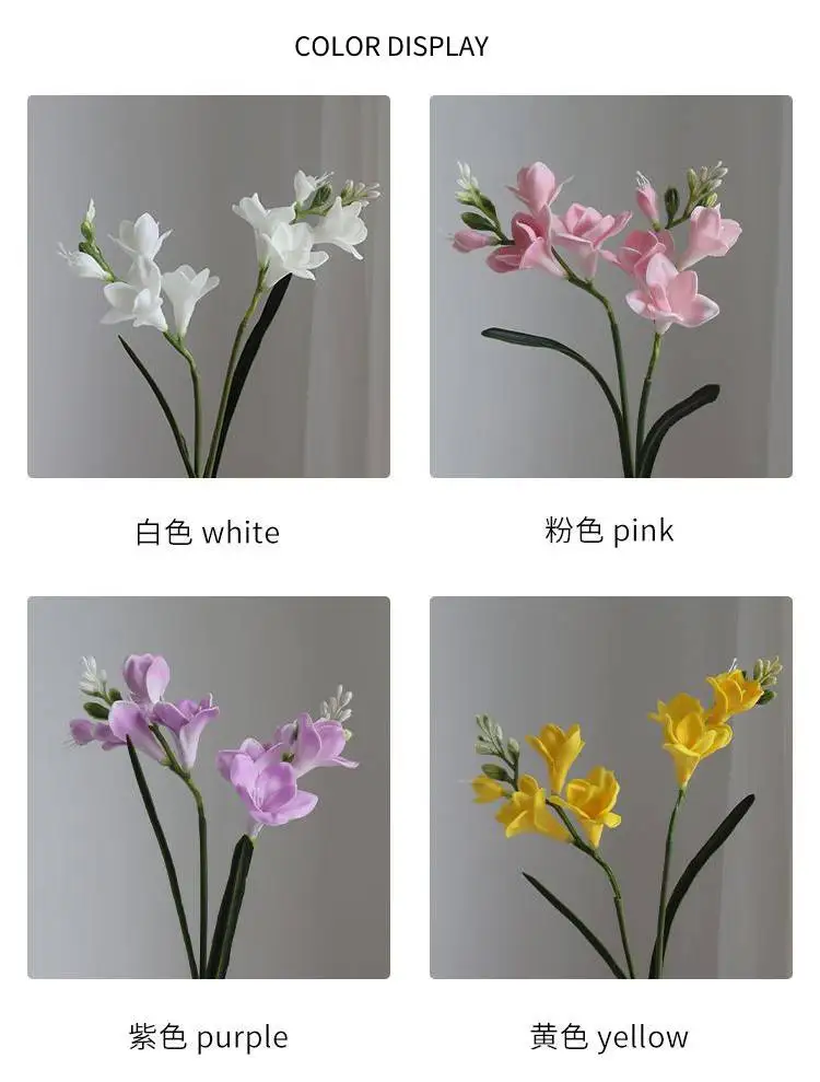 PU Schneeorchidee Künstliche Blumen Hochzeits-Brautstrauß Kunstblumen Freesie Wohnzimmerdekoration Künstliche Blumen Kopfschmuck – Detail 5
