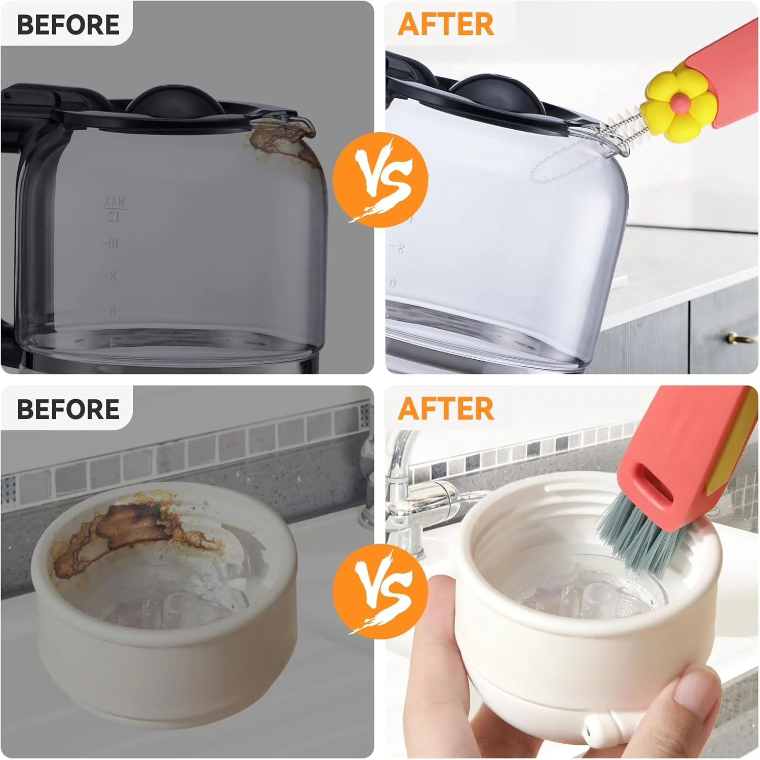 in 1 Cup Lid Gap Cleaning Brush Set, Multifunctional Bottle Cleaning Brush, Cup Lid Gap Cleaner,   Crevice Cleaning Brush Tools