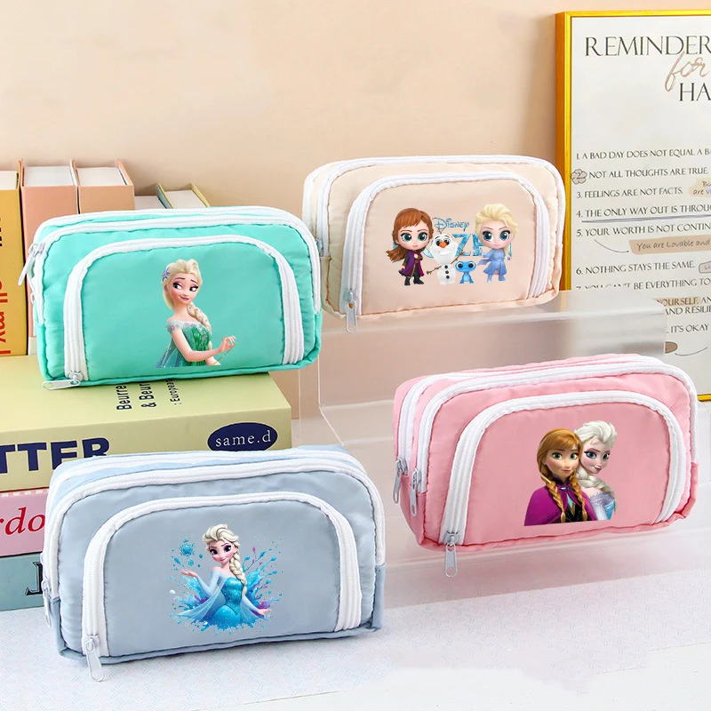 

Frozen Anna Elsa Large Capacity Pencil Case Boy Girls Disney Anime Pattern Pen Pouch Cartoon Fashion Stationery Bags Pencil Bags