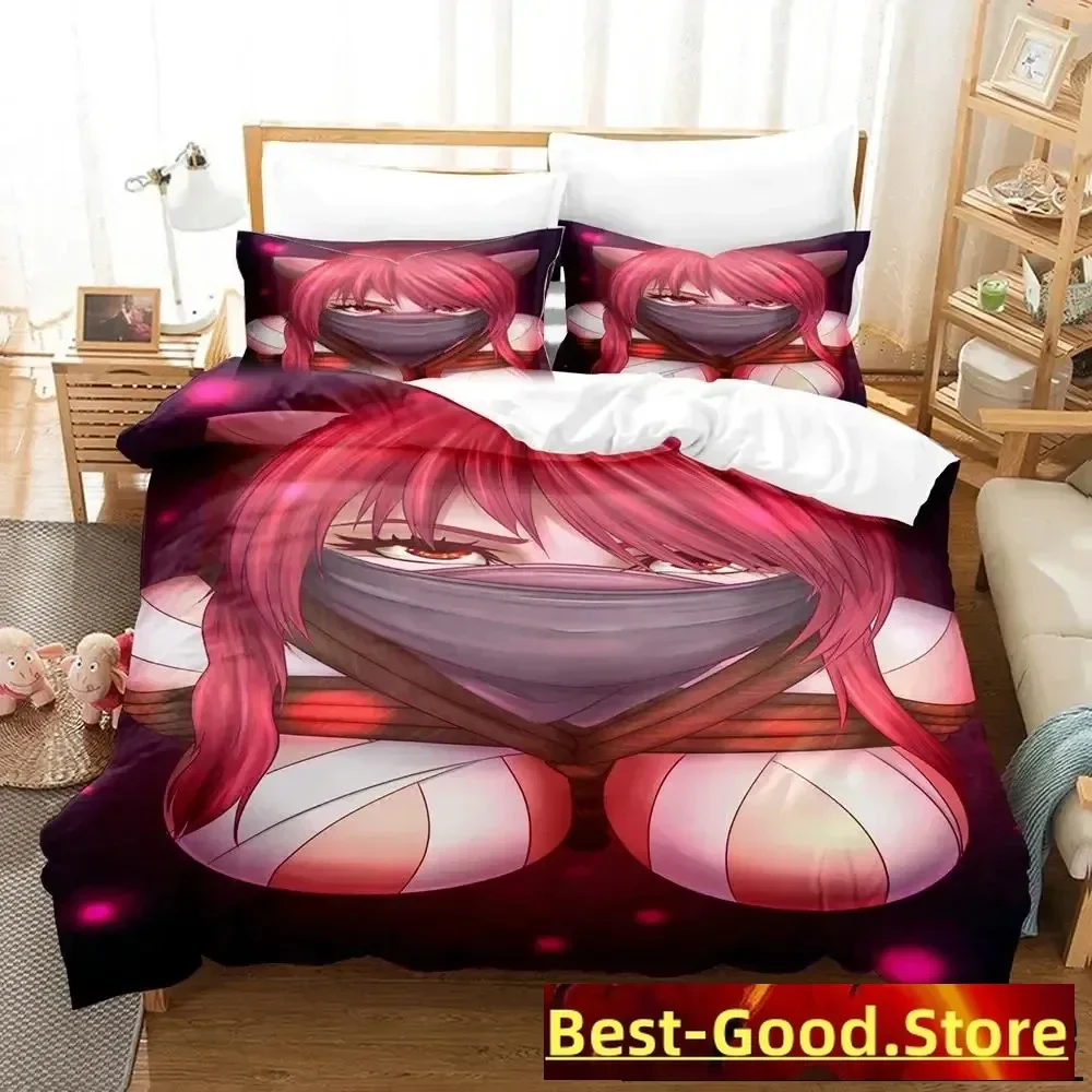 New 3D Anime Elfen Lied Bedding Set Duvet Cover Bed Set Quilt Cover Pillowcase Comforter king Queen Size Boys Adult Bedding Set