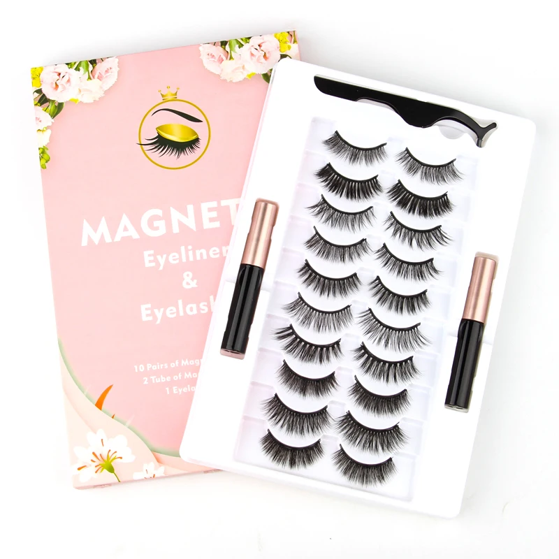 4/5/10 Pairs Magnetic Eyelash Set Fluffy 3D Mink Lashes Natural Long Magnetic False Eyelashes Reusable Lash Extension Makeup Kit