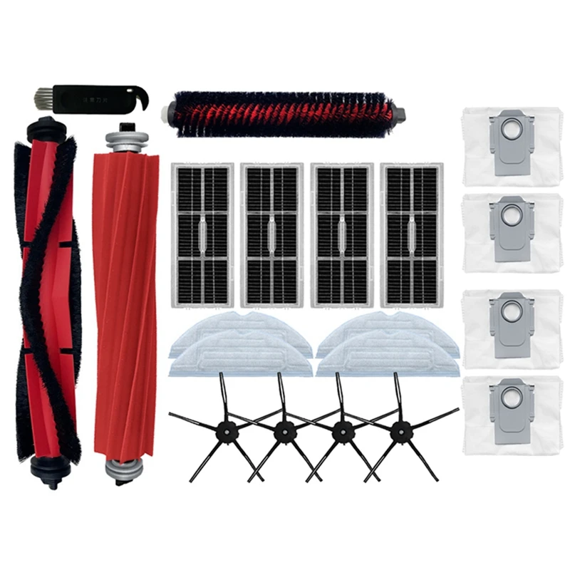 Rolo escova lateral filtro de carbono mop saco pó como mostrado robô vácuo acessórios para xiaomi roborock s7 maxv ultra/t7s/t8plus g10