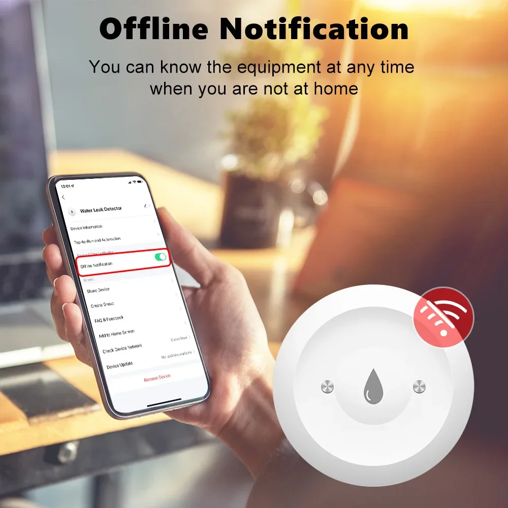 Tuya Smart Zigbee Water Sensor Flood Water Leakage Detector Alarm App Remote Monitoring Support Google Assistant Smart Life