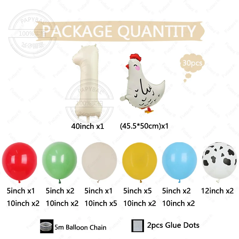 30 قطعة مزرعة المشي بالونات على شكل حيوانات مجموعة بالون اللاتكس الملون للأطفال حفلة عيد ميلاد زينة لعبة الهيليوم Globos هدية