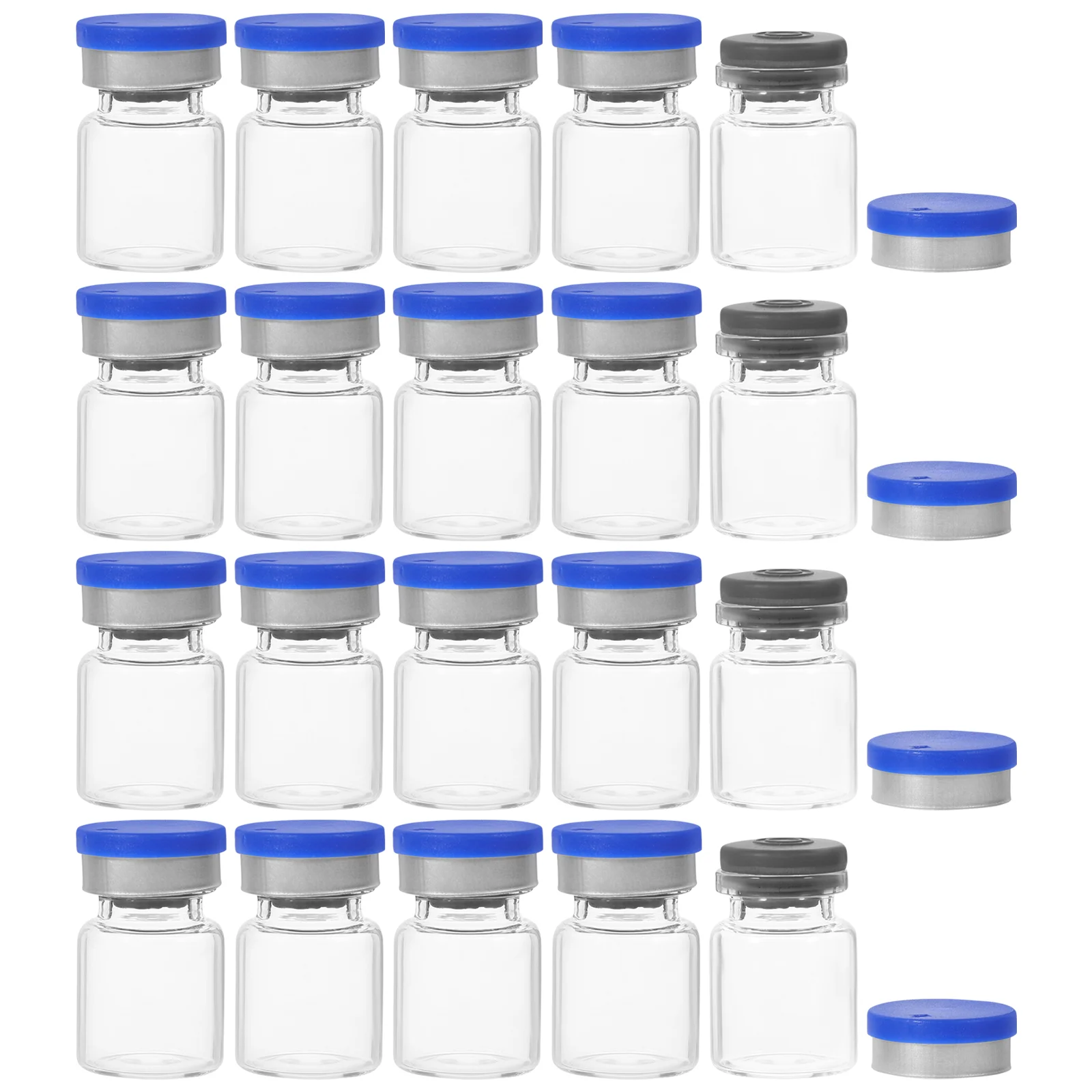 

20pcs Glass Vials Small Glass Storage Bottles Liquid Medicine Vial With Caps 5ml