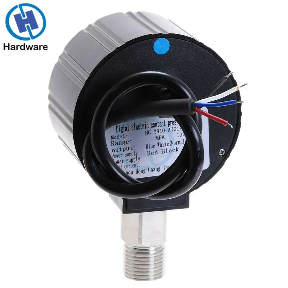 Digital Pressure Gauge Air Compressor Pressure Switch Mpa PSI DC12V DC24V AC220V 1/4'' Thread