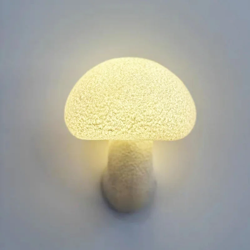 White Mushroom Medieval Wall Lamp Outdoor Red Wall Sconce Bedroom Hallway Nordic Designer Balcony Waterproof LED Light Fixtures