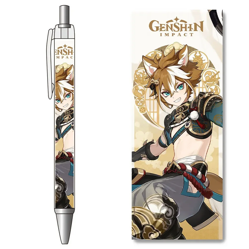 1PCS Genshin Impact Shenhe Gorou Diona Nahida Dendro Black Refills Caneta Gel Pen Stationery Anime Kawaii Girls School Supplies