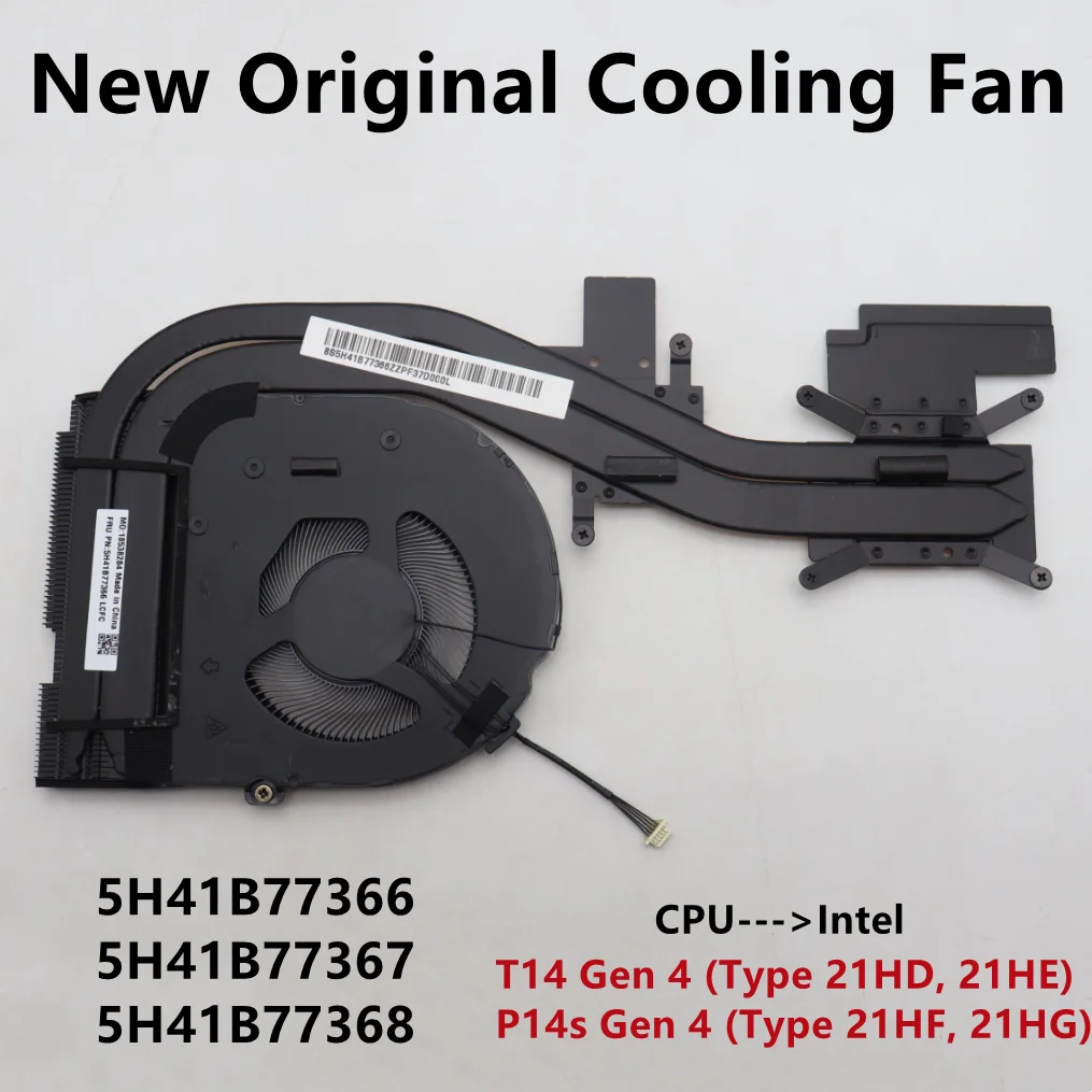New Original For Laptop Lenovo Thinkpad T14 Gen4 P14s Gen4 CPU Cooling Fan Heatsink Cooler Dis FRU PN:5H41B77366/367/5H41B77368