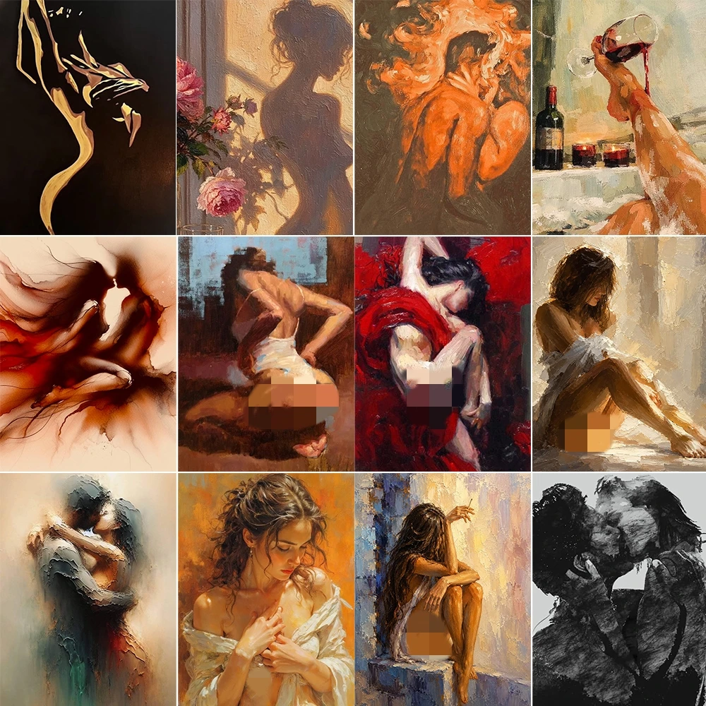 Sexy Women Art Pictures Nude Poster Painting for Adult Girl's Bedroom Home Decoration Prints Paintings Picture on The Wall