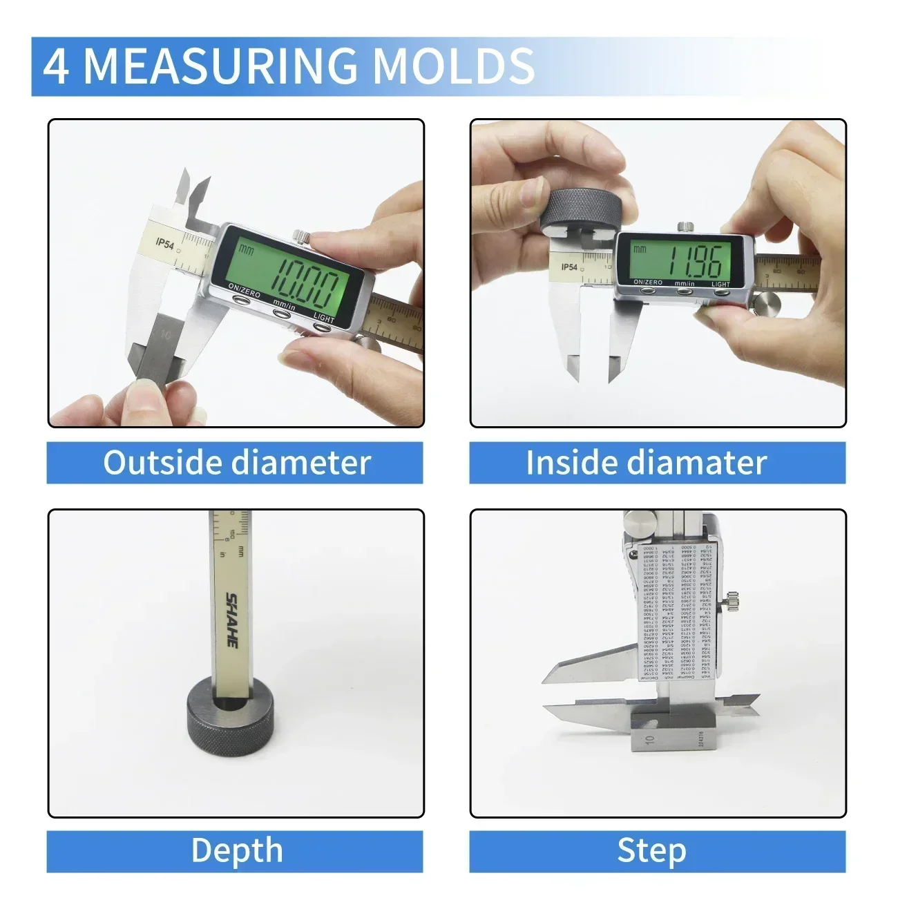 SHAHE Digital Caliper Electronic Measuring Tool Digital Vernier Caliper With Backlight 150/200/300mm Caliper Measuring Tool