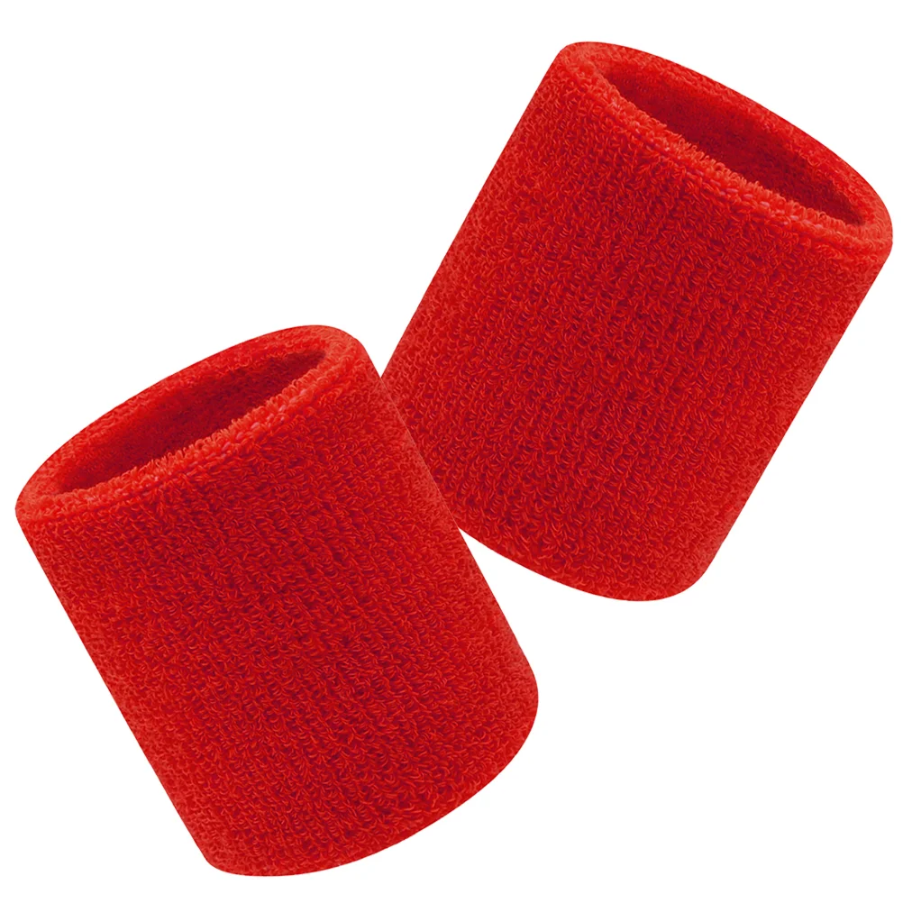 2 Pcs Basketball Badminton Wristband Sweatbands for Men Sports Tennis Red Protector Elastic Strap Women Fitness